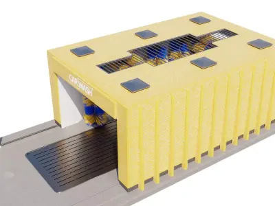 Car Wash Tunnel Low-poly 3D model