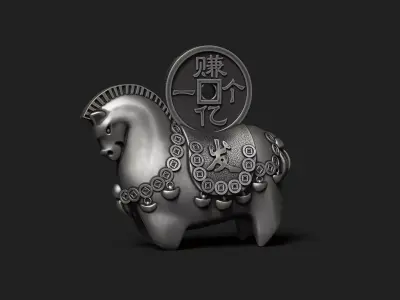 Statuette Money Horse 3D print model
