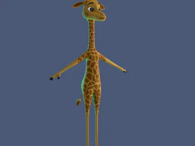 Stylized Giraffe NoRig Low-poly 3D model