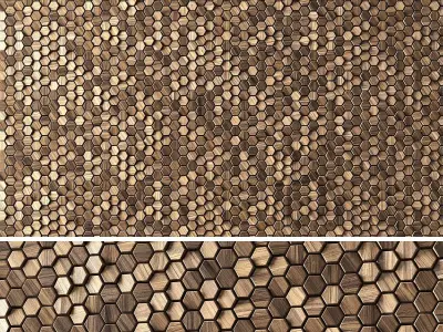 3D panels Hexagons 3D model