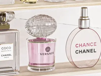 Set of perfumes for the bathroom or beauty salon 3D model