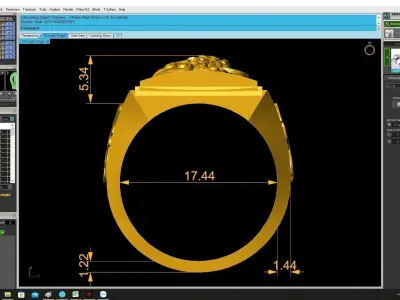 Chinese Dragon Fortune Symbol Men Ring 3D Model  4340 3D print model
