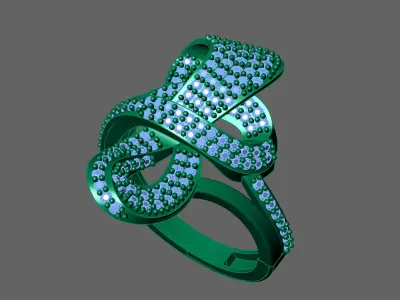 Womens Rings With Stone Ring Ready STL 3DM Models Rings women 3D print model 17