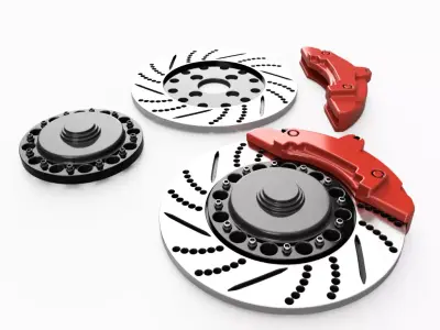 Resin 3d printable scale car model brake discs 3D print model