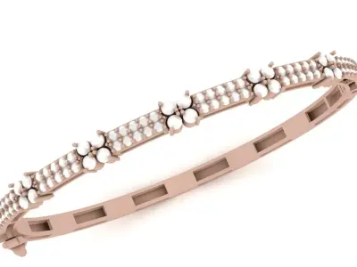 Bracelet 0043 - Bangle - Diamonds 3D print model