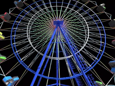 Skydiver Ride  -  Animated  Low-poly 3D model