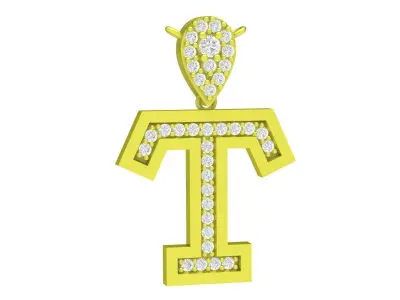 Luxury Letter T Diamond Pendant Jewelry 3D Model 4102 3D print model