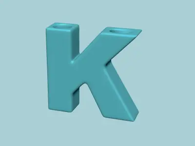 Vase K - Alphabet Vases Collection Letters - STL Printable 3D print model
