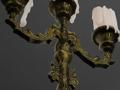 Candlestick in the old style 3D model 3D model