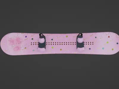 Current Glamour Snowboard Low-poly 3D model