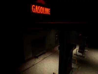 Gas Station Low-poly 3D model