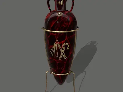 vase set egyptian Low-poly 3D model