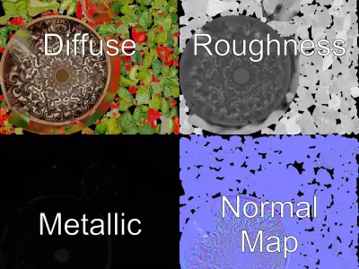 Ornate Leafy Plant model pack Low-poly 3D model