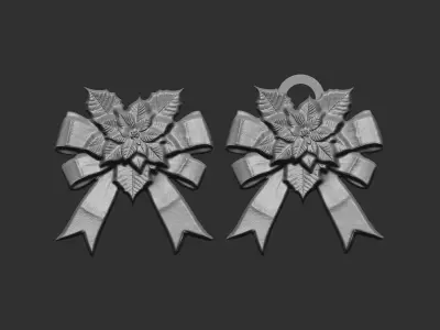 christmas tree ribbon bow 14  3D print model