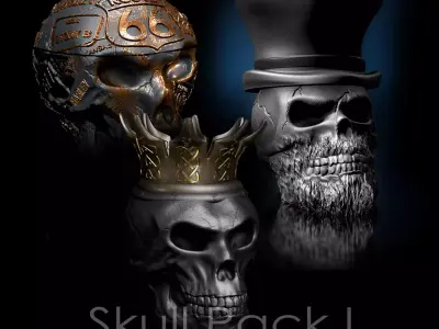 3-Pack- 30 Percent Skulls 3D print model