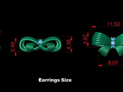 bow tie jewelry set 3D print model