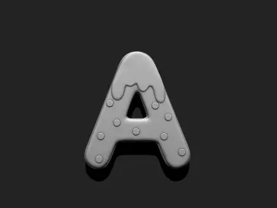 Alphabet A-Z with Christmas Theme -  Letters - Cartoon - Design 3D print model