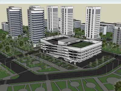 Exterior 5-model of City for background design and city design 3D model