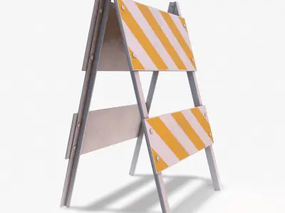 Roadworks Barricade Dirt PBR 3D Low-poly 3D model