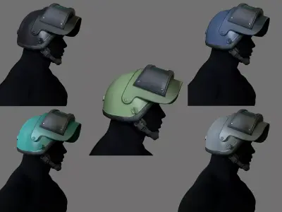 Russian Assault Helmet  PSH-77  low-poly 3d model Low-poly 3D model