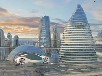 futuristic city 3D model