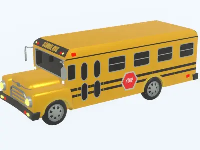 School bus cartoon 3D model