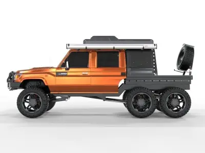 Land Cruiser 79 Pick-Up Double Cab 2018 6x6 Edition 3D model