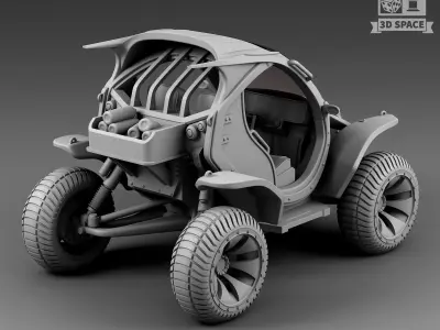 Futuristic buggy 3D print model