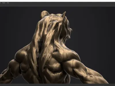 bear man low poly PBR Low-poly 3D model