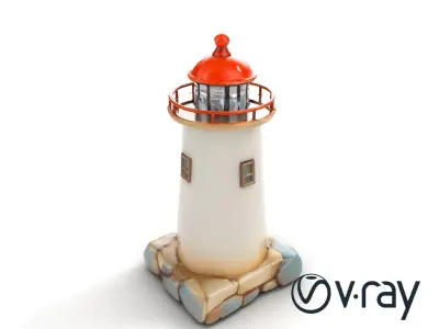 Weathered Lighthouse Architecture model pack Low-poly 3D model