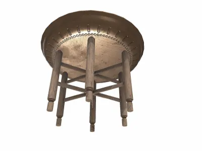 Old Bronze Side Table Low-poly PBR Low-poly 3D model