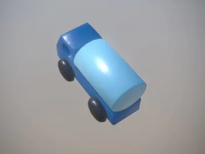 Wooden Toy Truck low poly game ready Low-poly 3D model