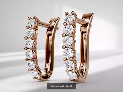 Lia 11 Earrings Collection 3D Model Pack