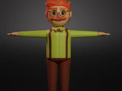 Cartoon character collection Low-poly 3D model