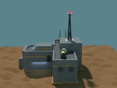 Low Poly Cartoony Sci Fi Building 2 Low-poly 3D model