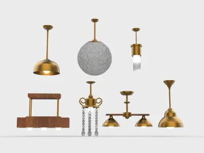 ceiling lights Low-poly 3D model