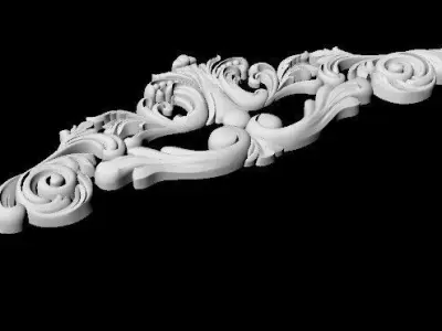 Central decor ornament for furniture 3D model 1008