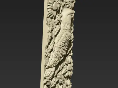 Pigeon and Sunflowers A58 3D print model