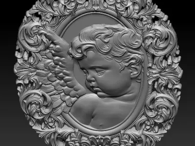 Cameo vintage angel 3D print model