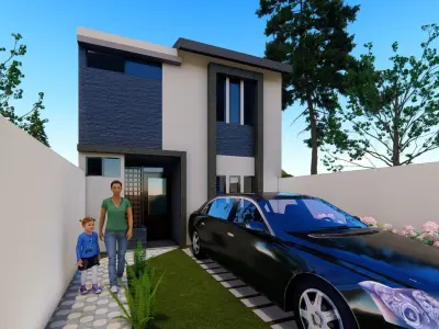 3 Bedroom House Model Low-poly 3D model