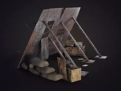 Survival Shield Low-poly 3D model