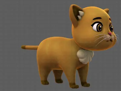 Cat Cartoon V05 Low-poly 3D model