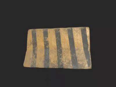 Barrier gold and stripes Low-poly 3D model