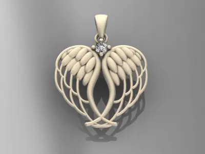 angel wings pendant 3D print model