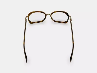 Fernanda Eyeglasses in Cognac Tortoise with Polished Gold 3D model