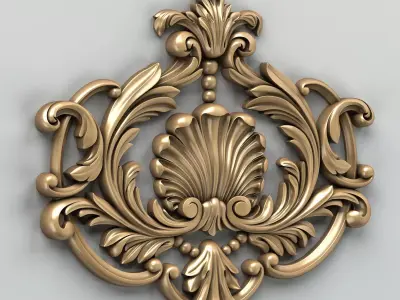 Carved decor central 001 3D model