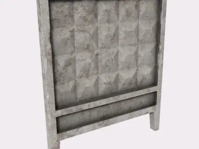 Old concrete wall Low-poly 3D model