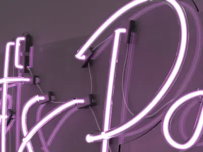 Lets Party - Neon Sign 3D model