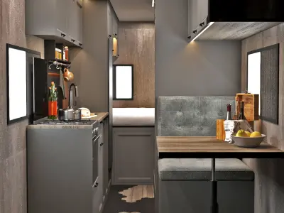 Fiat ducato 17m3 caravan interior design 3D model