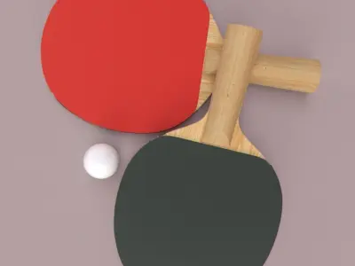 Ping Pong Paddle Free low-poly 3D model